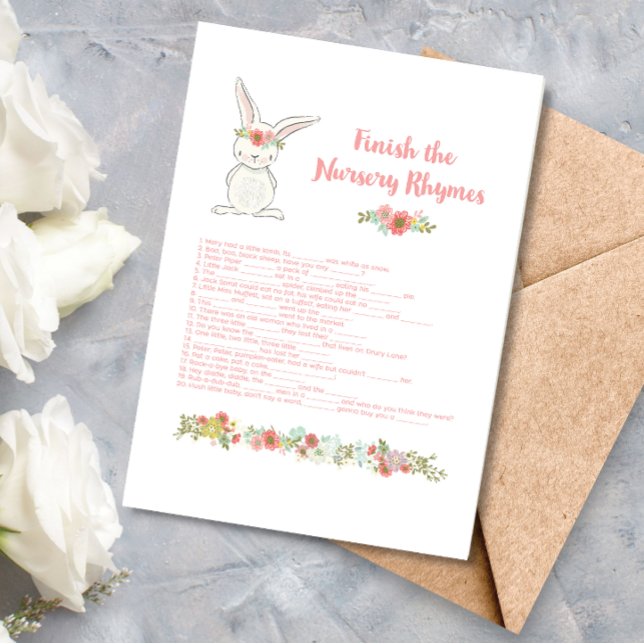 Baby Shower Finish the Nursery Rhymes Game Card (Creator Uploaded)
