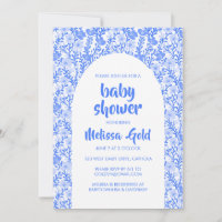 BABY SHOWER Floral Arch Blue Flower Pattern CUSTOM