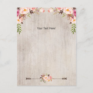 baby Shower Floral Boho Thank you Postcard
