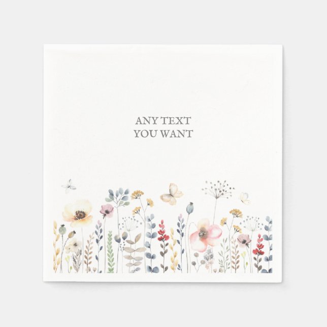 BABY SHOWER, FLORAL, BOTANICAL BABY SHOWER INVITAT NAPKIN (Front)