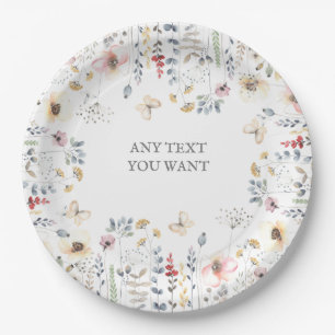 BABY SHOWER, FLORAL, BOTANICAL BABY SHOWER INVITAT PAPER PLATE