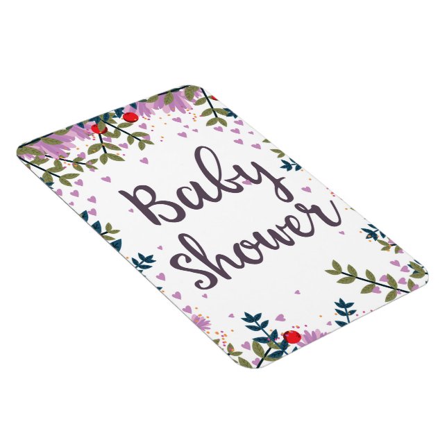 Baby Shower Floral Invite Magnet (Right Side)