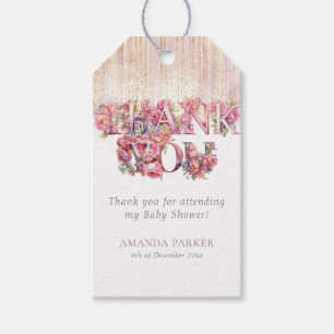 Baby Shower Floral letters Personalised Gift Tags