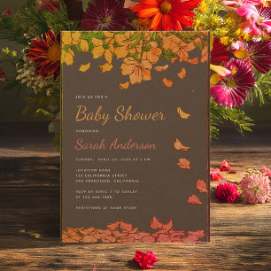 Baby Shower Floral  Petals Baby in Bloom Rustic Invitation