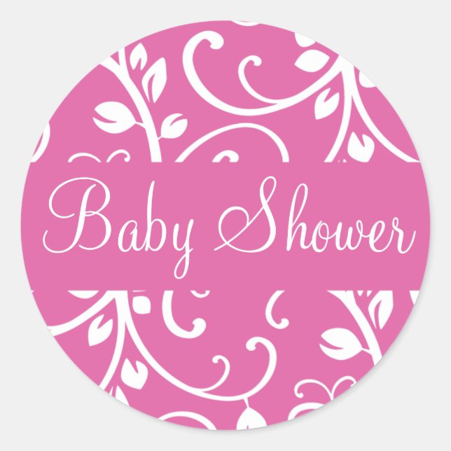 Baby Shower Floral Vine Envelope Sticker Seal (Front)