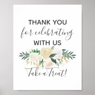 Baby Shower Flowers Take a Treat Favour Sign