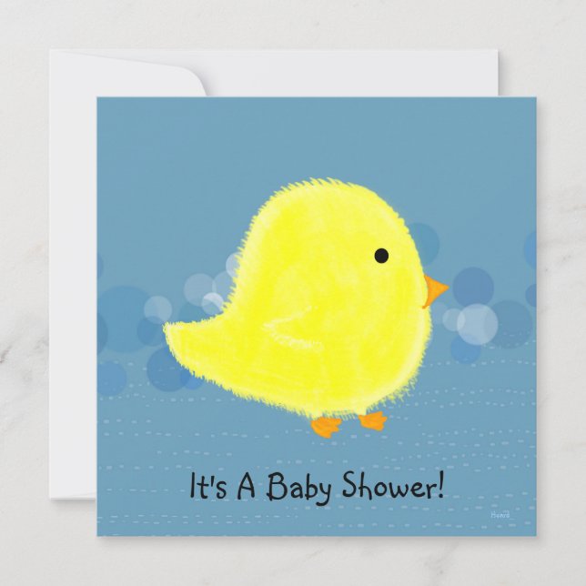 Baby Shower Fluffy Chick CustomizabIe Invitation (Front)