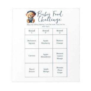 Baby Shower Food Challenge Game Activity Notepad