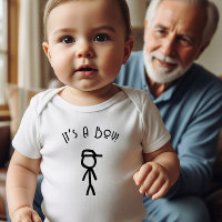 Baby shower for a boy, stick figure of a boy