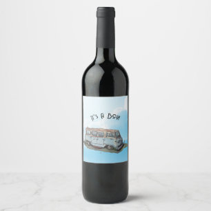 Baby shower for a boy, van art wine label