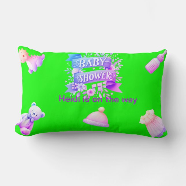 Baby Shower for a girl Lumbar Cushion (Front)
