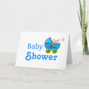 Baby shower for baby boy twins card
