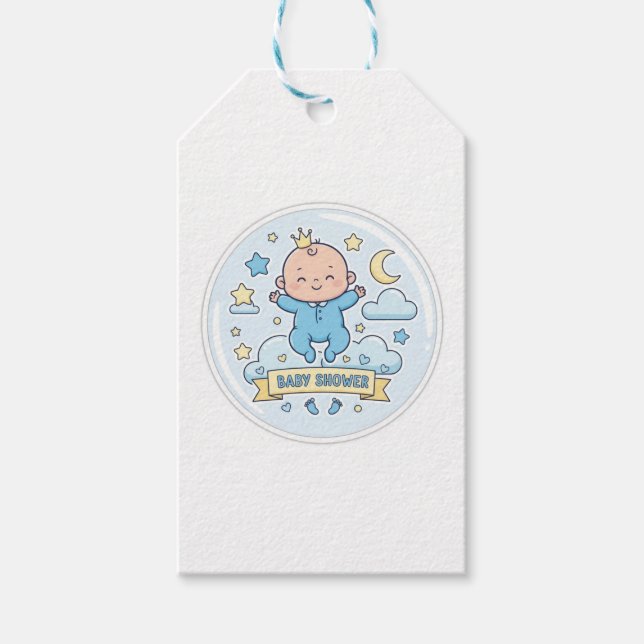 Baby shower for boy gift tag (Front)