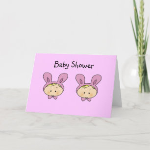 Baby shower for girl twins invitation