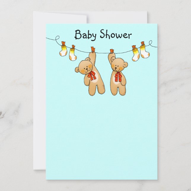 Baby shower for twins (boy) invitation (Front)
