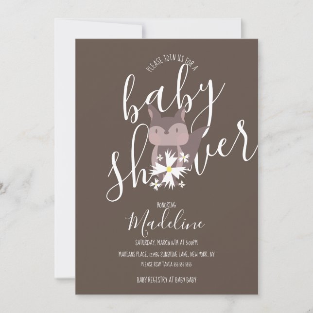 Baby Shower Fox Bohemian  Invitation (Front)