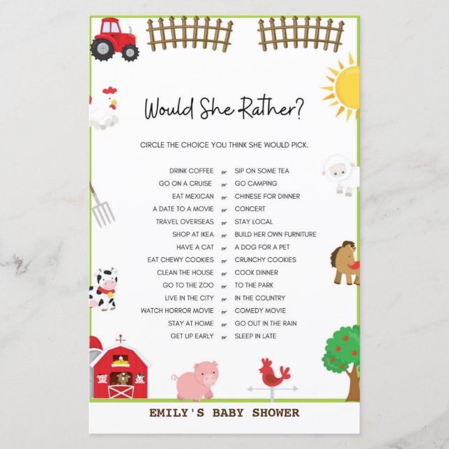 Baby Shower Game (Front)