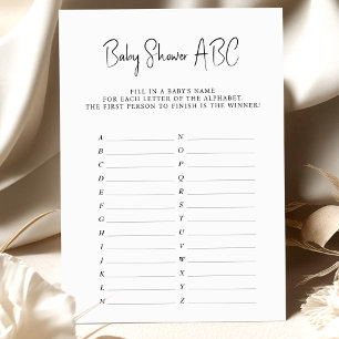 Baby Shower Game ABC Names Minimalist