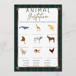 Baby Shower Game – Animal Gestation