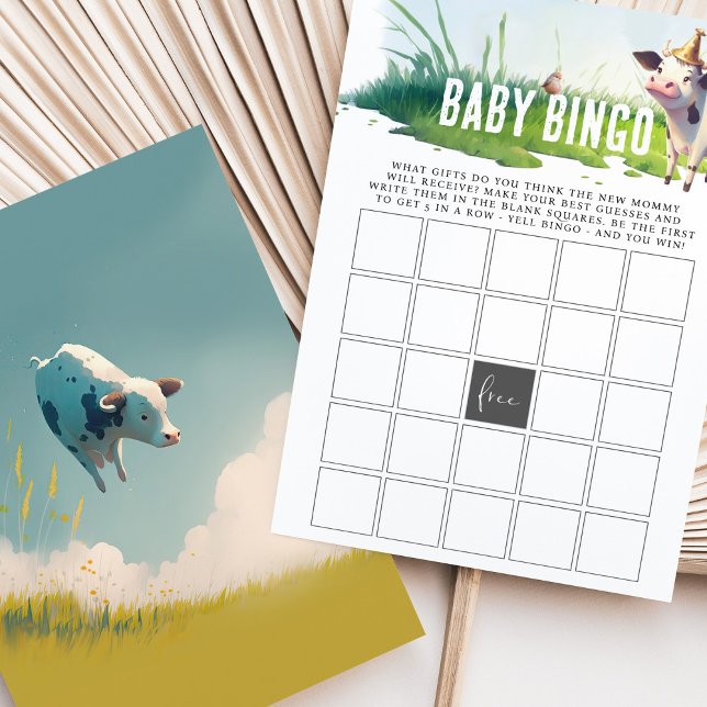 Baby Shower Game Baby Bingo Party Cow (Creator Uploaded)