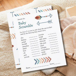 Baby Shower Game Baby Scramble Boho Arrows