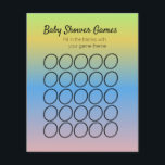 Baby Shower Game Circular Ombré Template Flyer<br><div class="desc">Baby Shower Bingo Theme Templates for Games</div>