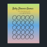 Baby Shower Game Circular Ombré Template Flyer<br><div class="desc">Baby Shower Bingo Theme Templates for Games</div>