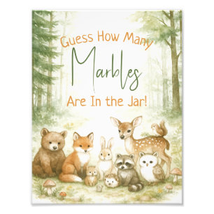 Baby Shower Game Cute Woodland Baby Animals Photo Print
