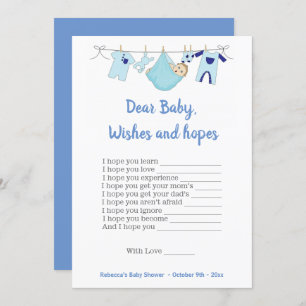 Baby shower Game Dear Baby Wishes and hopes Invitation