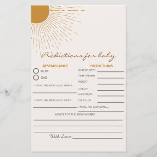 Baby Shower Game Here Comes Predictions