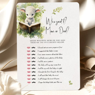 Baby Shower Game Lamb Who Said It? Mum or Dad? Invitation