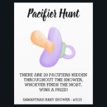 Baby Shower Game Pacifier hunt<br><div class="desc">This design may be personalised in the area provided by changing the photo and/or text. Or it can be customised by clicking Personalise this Template and then choosing the click to customise further option and delete or change the colour of the background, add text, change the text colour or style,...</div>