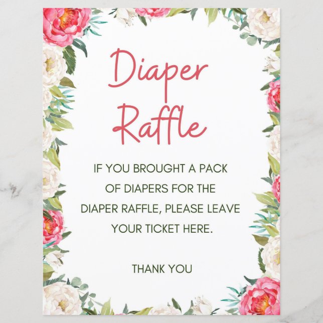 Baby Shower Game Pink and Ivory Florals (Front)