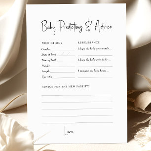 Baby Shower Game Predictions and Advice Miminalist