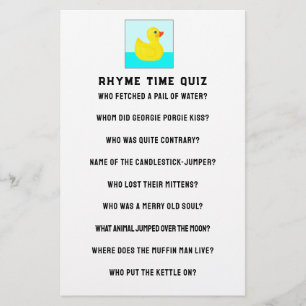 Baby Shower Game  Stationery