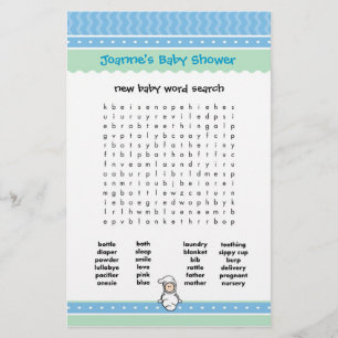 Baby Shower Game - Word Search