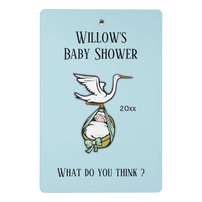Baby Shower Games Blue Memory Boards  Mini Clipboard (Back)