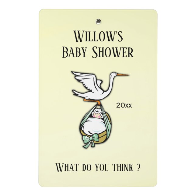 Baby Shower Games Memory Boards Mini Clipboard (Back)