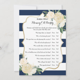 Baby Shower Games - Wishes for Baby and Guess Who Advice Card