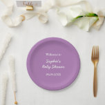 Baby Shower Gentle Purple Minimalist Paper Plates<br><div class="desc">Baby Shower Gentle Purple Minimalist Paper Plates,  easy to personalise using the online personalisation template before ordering.</div>