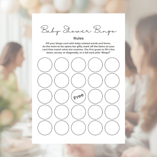 Baby Shower Gift Bingo Game Custom Letterhead (Creator Uploaded)