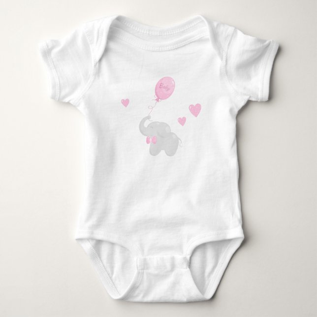 Baby Shower Gift  Bodysuit with Elephant (Front)
