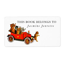 Baby Shower Gift Funny Cartoon Cats Retro Car Kids