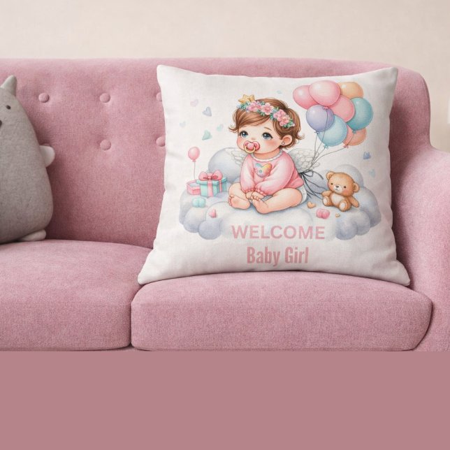 Baby Shower Gift Pink Pastel Cushion (Creator Uploaded)