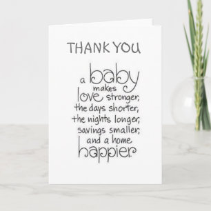 BABY SHOWER/GIFT THANK YOU WITH BABY LOVE CARD