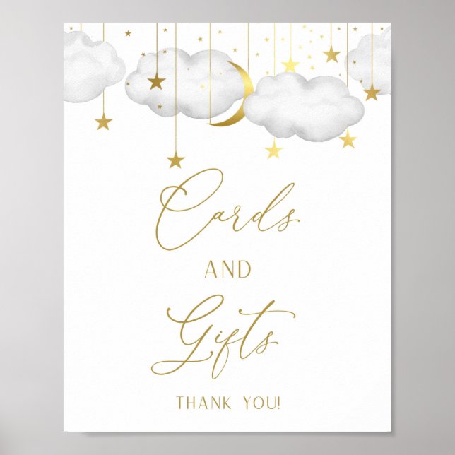 Baby Shower Gifts Sign, Cards and Gifts Poster (Front)