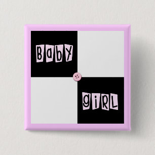 Baby Shower Girl 15 Cm Square Badge