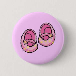 Baby shower (girl) 6 cm round badge