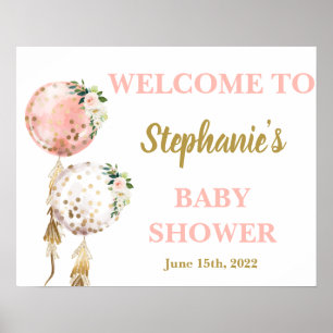 Baby Shower girl balloons Sign