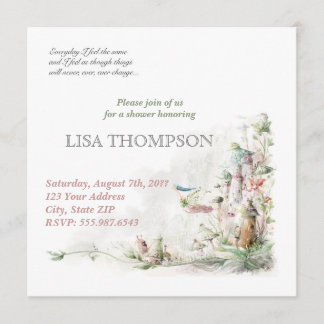 Baby Shower GIRL Fairytale Forest Cute Card